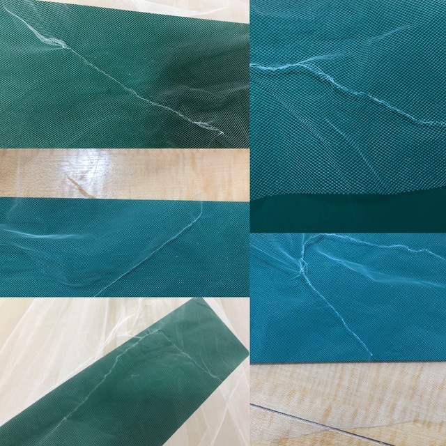 補修ヶ所です。10cm~20㎝位ですが生地が重なるドレスなので外観からはまず気付かないレベルです。